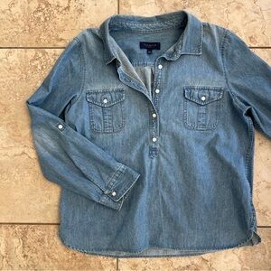 Talbots Chambray Denim pull-over Shirt